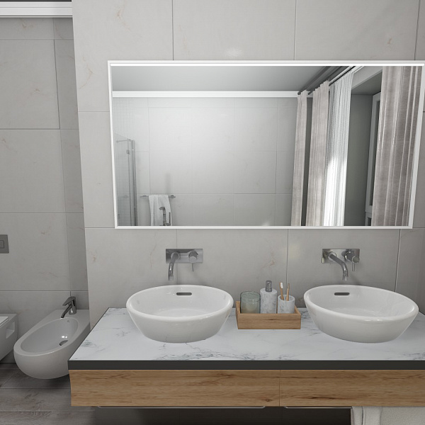 Ванная комната 3.3x3.6м White Onix, полы Italy Gris